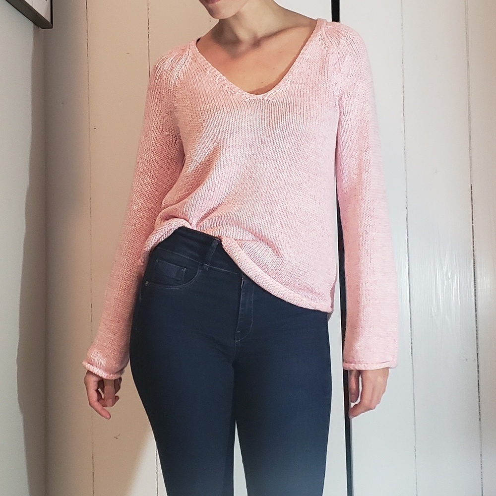 Knit pink sweater